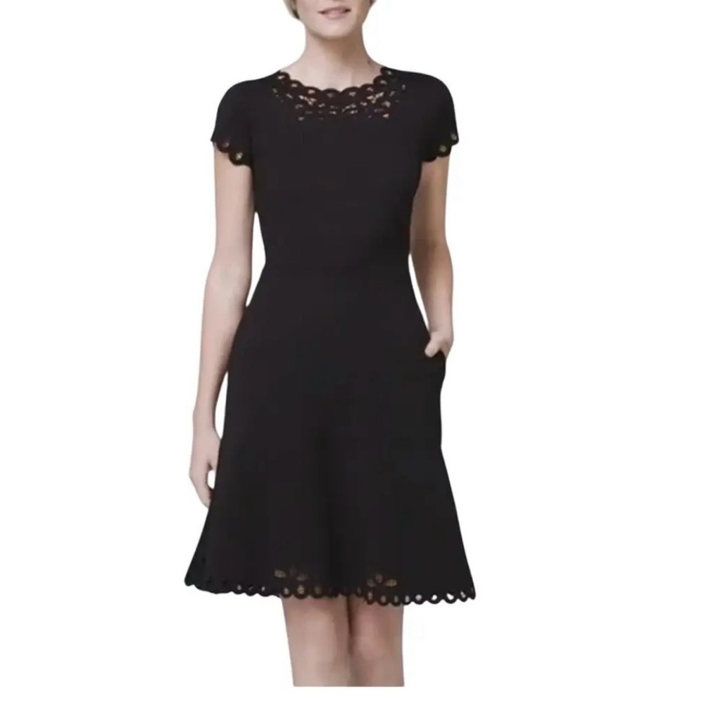 White House Black Market Black Eyelet Mini Dress